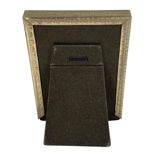 Vintage Silver-Tone Ornate Metal Mini Picture Easel Frame For Photos 2x3" - Picture 4 of 8